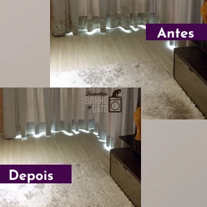 Carpete e cortinas limpas